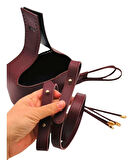 Angel Çanta Aksesuar Torba2 Model Çanta Yapım Aparatı Bordo Renk Light Gold Metalli