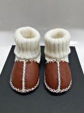 Bebek Unisex Organik Kuzu Derisi İlk Adım Ayakkabısı Panduf Patik 6-12 AY