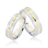 Harem Altın Sarı Beyaz Altın Alyans 2605-3