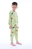 Dino Desenli Yeşil Erkek Pijama Takımı