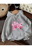 Simple Joy Baskı Detaylı İçi Polarlı Kapüşonlu Sweatshirt
