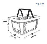 Omnipazar SY-2260 Çift Saplı Plastik Market Taşıma Sepeti Mavi 6 Adet 