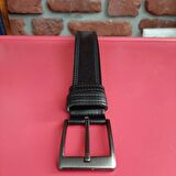 Erkek 4 Cm. Siyah Hakiki Deri (Vejetal Dana Derisi) 120 Cm. Gvn-0052