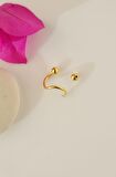 Kıvrımlı Çelik Spiral Piercing 6 mm Tragus Helix Kıkırdak Gold