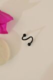 Kıvrımlı Çelik Spiral Piercing 6 mm Tragus Helix Kıkırdak Siyah
