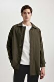 DeFacto Su İtici Rüzgar Geçirmez Slim Fit Parka Mont Dar Kesim Polo Yaka Fermuarlı Cepli B6305AX24SPKH438
