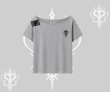 Family Time Yazılı Sevimli Anne Kedi Arka Baskılı Kayık Yaka Tshirt