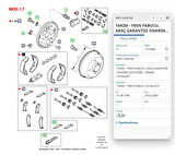 Pabuçlu Balata Arka (203X38Mm) 96 Fiesta ( BSC0986487553 - 96FX2200AB )
