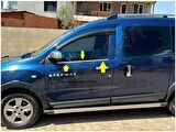 DB Chrome Dacia Dokker Cam Çıtası Nikelajı 2012 Sonrası 2 Parça P.Çelik