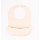 Krem Rengi 3’lü Silikon Yemek Seti – Önlük + Diş Kaşıyıcılı Kaşık + Vakumlu Tabak