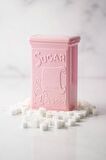 Akrilik Soft Pembe Şeker Kahve Çay Kavanozu 500 Ml (Vakum Kapak )