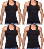 4 Adet Erkek Slim Fit Dar Kalıp Likralı Penye Sporcu Atleti(Rambo Atleti)