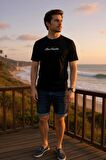 Erkek  Slim Fit Los Angeles Baskılı Pamuklu T-Shirt