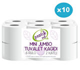Pratiksoft 10 Koli Mini Jumbo Tuvalet Kağıdı 120 Rulo