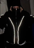 Ninja Reflektörlü Kar Maskeli Oversize Unisex Ceket