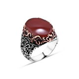 Amberkan Akik Taşlı Erkek Yüzük