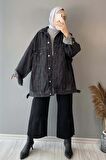 Çift Cepli Oversize Kot Ceket