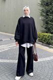 Bisiklet Yaka Oversize Sweat