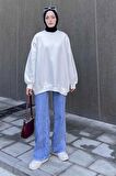 Bisiklet Yaka Oversize Sweat