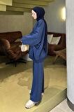Kapşonlu Pantolonlu İkili Tesettür Takım Lacivert