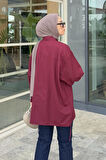 Oversize Gömlek Bordo