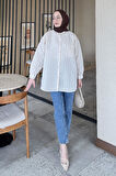 Lena Oversize Gömlek Taş