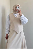 Bağlama Detaylı Tesettür Takım Taş