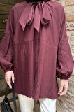 Bağlama Detaylı Tunik Bordo