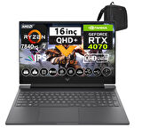Hp Victus 16-S0001NT Ryzen 7 7840HS 64GB Ddr5 512GB SSD 8GB/RTX4070 Freedos 16" 240Hz 3ms Qhd IPS Taşınabilir Bilgisayar W7Z4L9EA13+WEBLEGELSINÇANTA