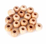 20 mm 10 Adet Açık Renk Ahşap Yuvarlak Boncuk