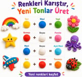 Hayal Gücü Kil Seti - 12 Renkli Hava ile Kuruyan Zıplayan Kil Hamuru, Yumuşak ve Kolay Şekillenen, Kokusuz, Eğitici Aktivite Seti -