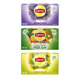 Lipton Bitki Çayı 20 li Adaçayı-Ihlamur-Yeşil Çay Mango Ananas 3 lü Set