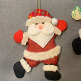 Uretti - Funda 1603 - El Yapımı Noel Baba ve Kardan Adam Keçe 2'li Yılbaşı Ağacı Süsü - 14 x 18 cm