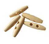 5li Ahşap Çoban Düğme 4 cm Krem