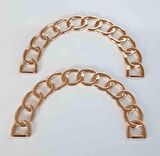 Oval Zincir Model Light Gold Metal Çanta Sapı