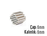 Neodyum Mıknatıs Silindir Çap 6mm , Kalınlık 6mm   ( 10 Adet)
