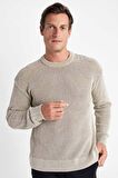 DeFacto Relax Fit Bisiklet Yaka Dokulu Triko Kazak D2061AX24AUBG155