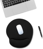 BLACK DEER Siyah Bilek Destekli Mouse Pad,Ergonomik Kaymaz Taban,Oyun ve Ofis için Fare Altlığı,Suya Dayanıklı (Siyah)