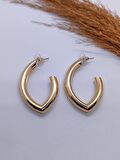 Kadın Gold Renk Oval Küpe