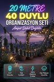 20 Metre 40 Duy Organizasyon Seti E27 Dış Mekan Uyumlu 220V Bahçe Teras Festoon Ampulsüz 