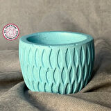 Uretti - Ayşe 7362 - El Yapımı Dekoratif Minik Yeşil Saksı - 8 x 8 cm