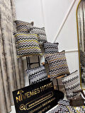 NİVEMESHOME SARI YEŞİL ELYAF DOLGULU KIRLENT KILIFI 45X45