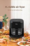 Miline Camlı 4.1 lt Yağsız Airfryer Siyah