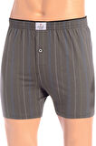 Öts Erkek Boxer Çizgili, Düğmeli (%100 Pamuk)