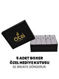 ÖTS Premium 5'li Çizgili Erkek Boxer - %100 Pamuk, Ultra Yumuşak Kumaş, Rahat Kalıp, Etiketsiz ve Ka