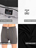 ÖTS Premium 5'li Çizgili Erkek Boxer - %100 Pamuk, Ultra Yumuşak Kumaş, Rahat Kalıp, Etiketsiz ve Ka