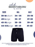 ÖTS Premium 5'li Çizgili Erkek Boxer - %100 Pamuk, Ultra Yumuşak Kumaş, Rahat Kalıp, Etiketsiz ve Ka
