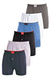 Öts Erkek Boxer Çizgili, Düğmeli (%100 Pamuk)