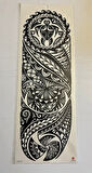 Maori Tribal 1 Hafta Kalıcı Tam Kol Bacak Yapıştırma Geçici Dövme 46 CM