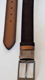 DARKWOOD KLASİK DERİ ERKEK KEMER-ÇİFT TARAFLI KULLANIM-HAKİKİ DERİ/SÜET-TABA DERİ/KAHVE SÜET